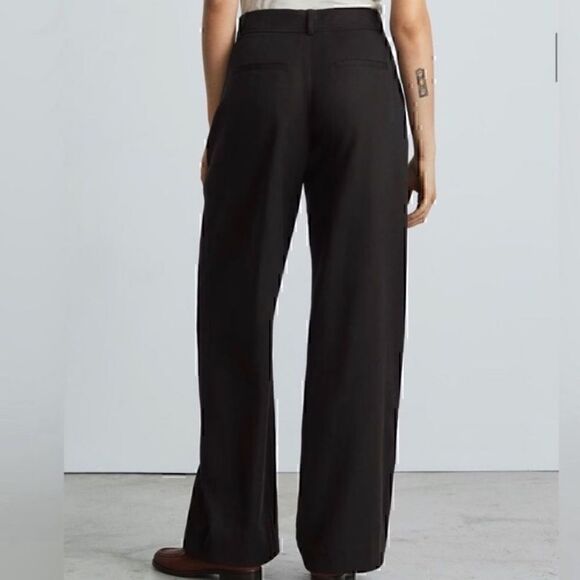 NWT Everlane The Way High Black Drape Wide Leg Pants Size 2 S - Picture 3 of 4
